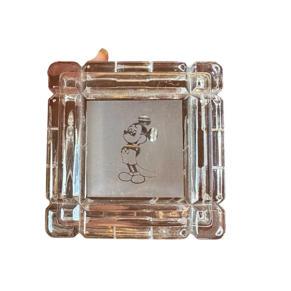 Vintage Disney Mickey Mouse Lead Crystal Trinket Box